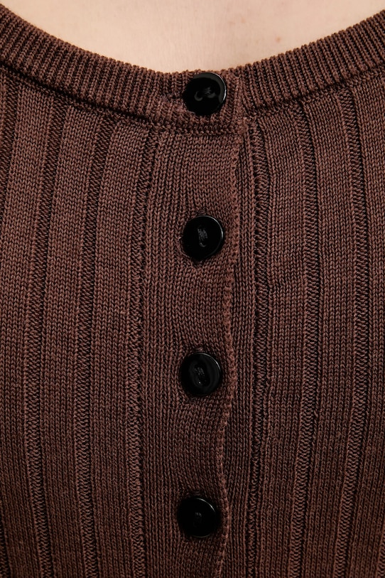 Herskind sukienka z domieszką jedwabiu Mira 5536106 brązowy