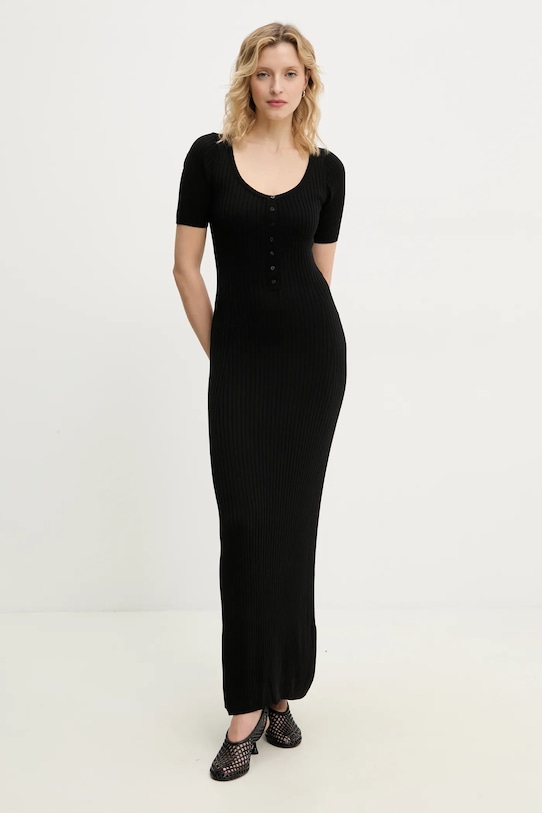 Рокля с коприна Herskind Mira трикотаж черен 5536106