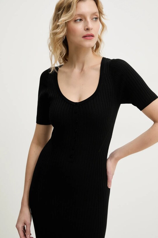 Herskind rochie din amestec de mătase Mira negru 5536106