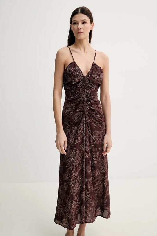 Sessun rochie legat maro 25205008