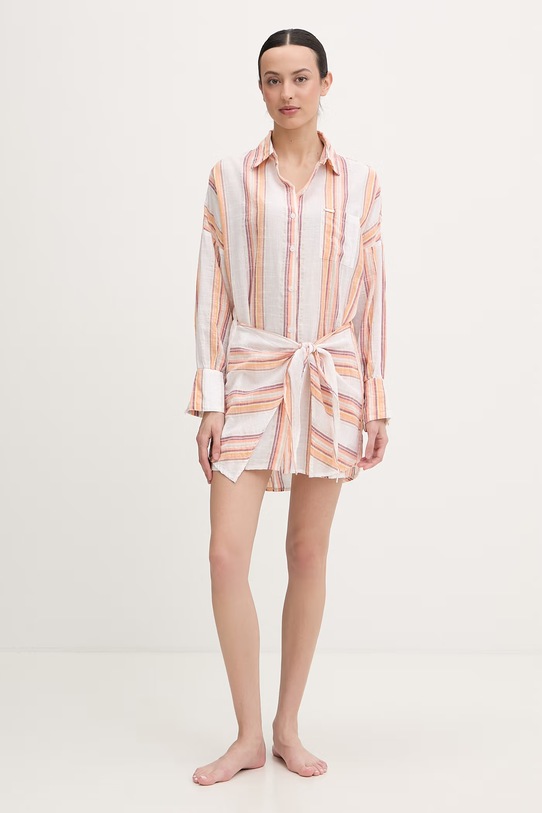 Melissa Odabash sukienka koszulowa bawełniana MO.SARA biały SS26