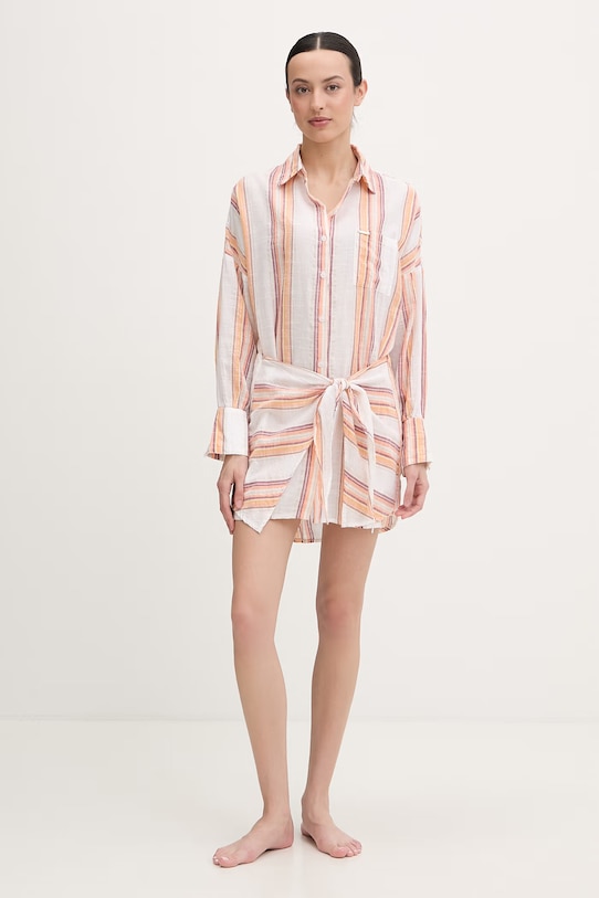 Melissa Odabash sukienka koszulowa bawełniana MO.SARA biały SS26