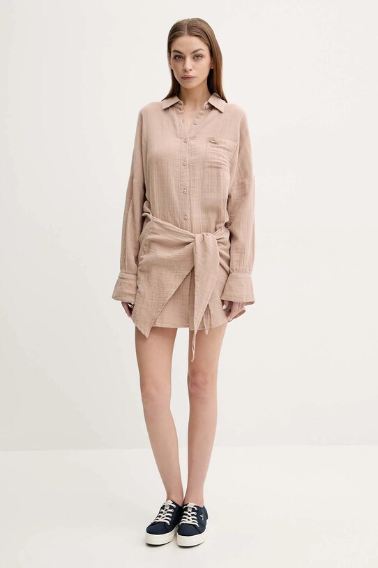 Melissa Odabash rochie din bumbac MO.SARA maro SS25