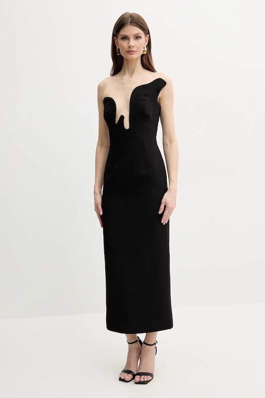 Bardot sukienka ROSALYN midi czarny 59733DB