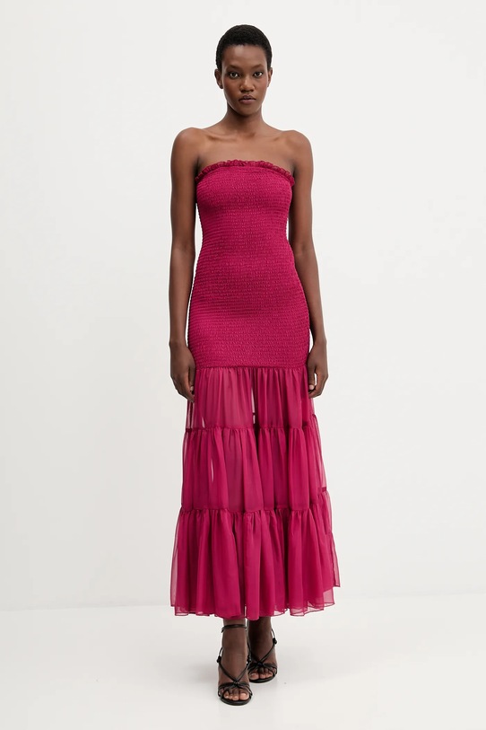 Bardot sukienka AZURA midi bordowy 59882DB