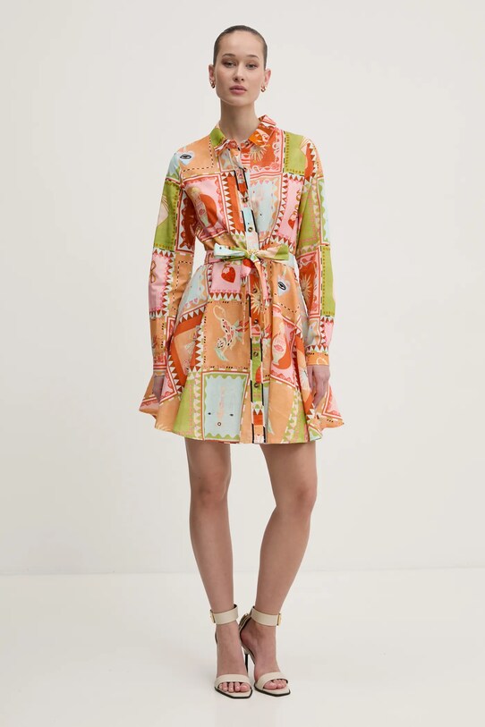 Never Fully Dressed rochie din amestec de in NFDDR1781 portocaliu SS25