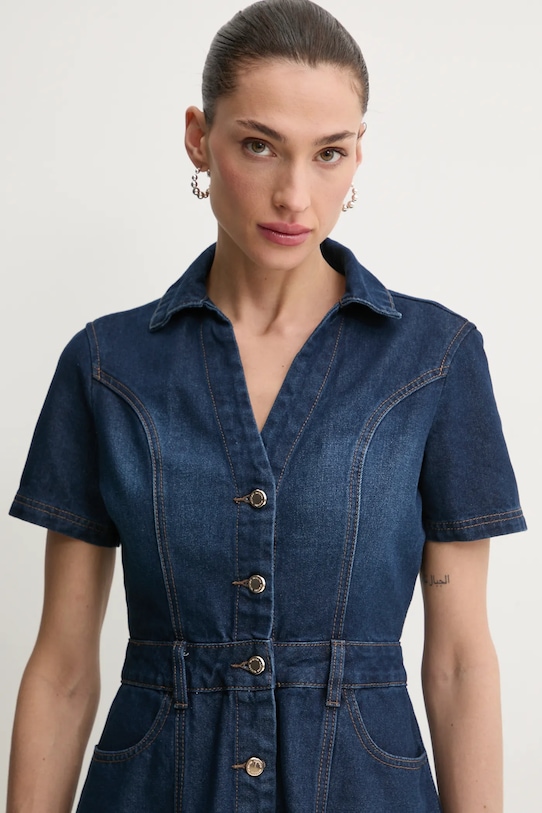 Morgan rochie din denim bleumarin ROGLA