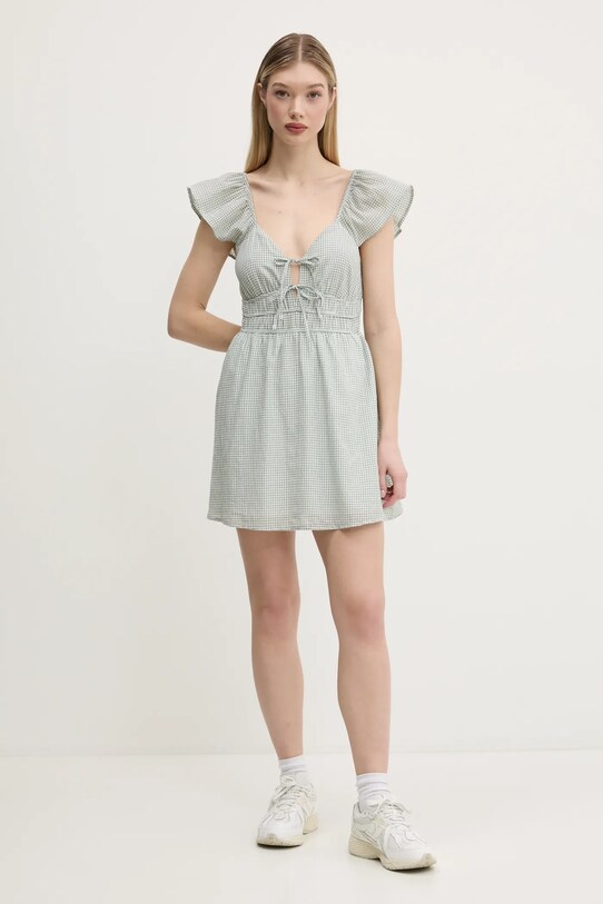 Bavlnené šaty Hollister Co. KI359.5054.109 zelená SS25
