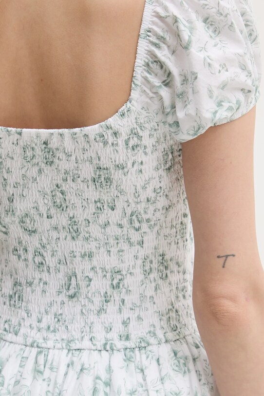 Βαμβακερό φόρεμα Hollister Co. KI359.5085.108 λευκό