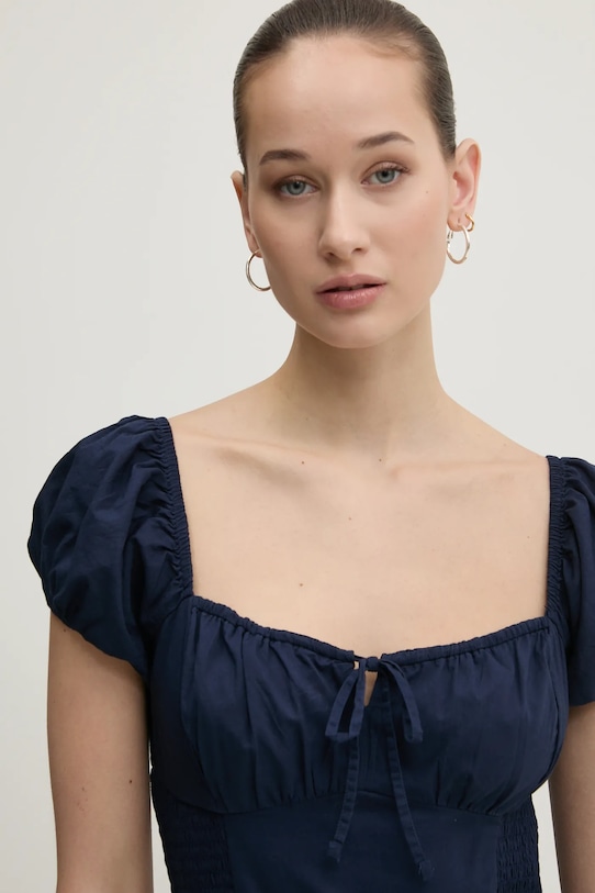 Pamučna haljina Hollister Co. mornarsko plava KI359.5085.200