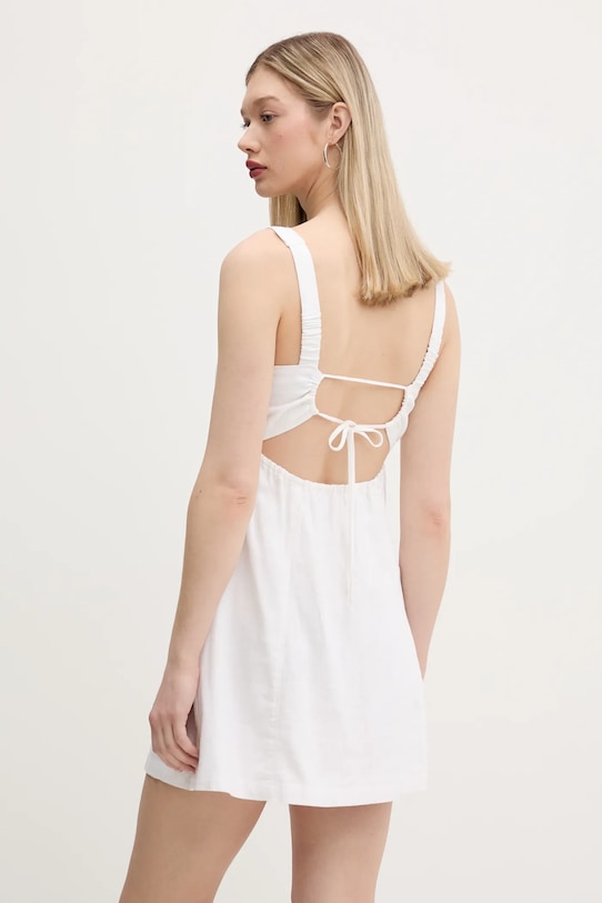 Дрехи Ленена рокля Hollister Co. KI359.5264.100 бял