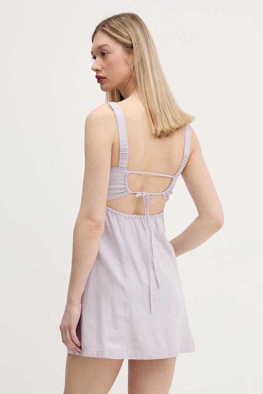 Odzież Hollister Co. sukienka lniana KI359.5265.632 fioletowy