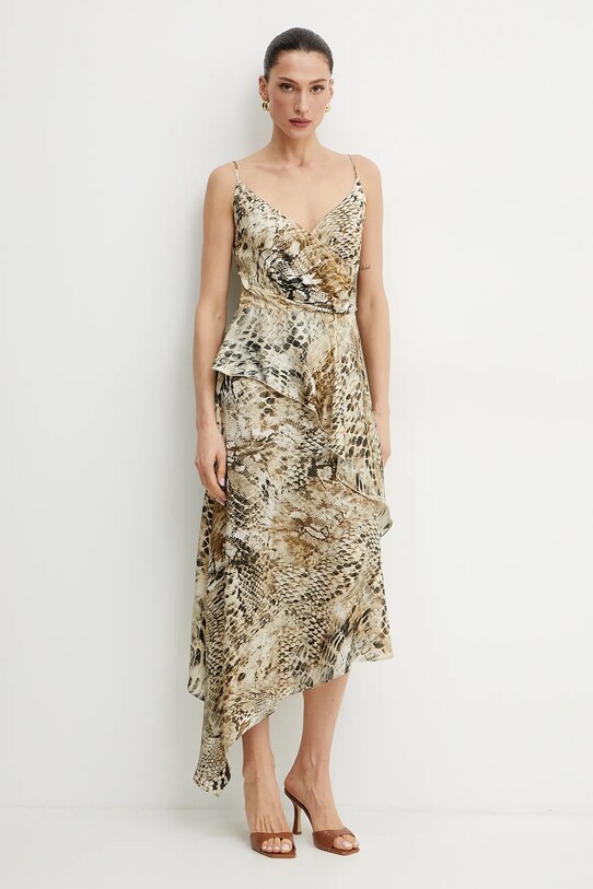 Marciano Guess sukienka GISELLE midi beżowy 5GGK09.7298A