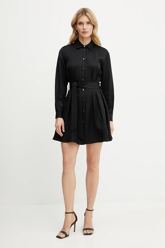 Marciano Guess vestito con aggiunta di lino GRETA 5GGK36.7316A nero SS25