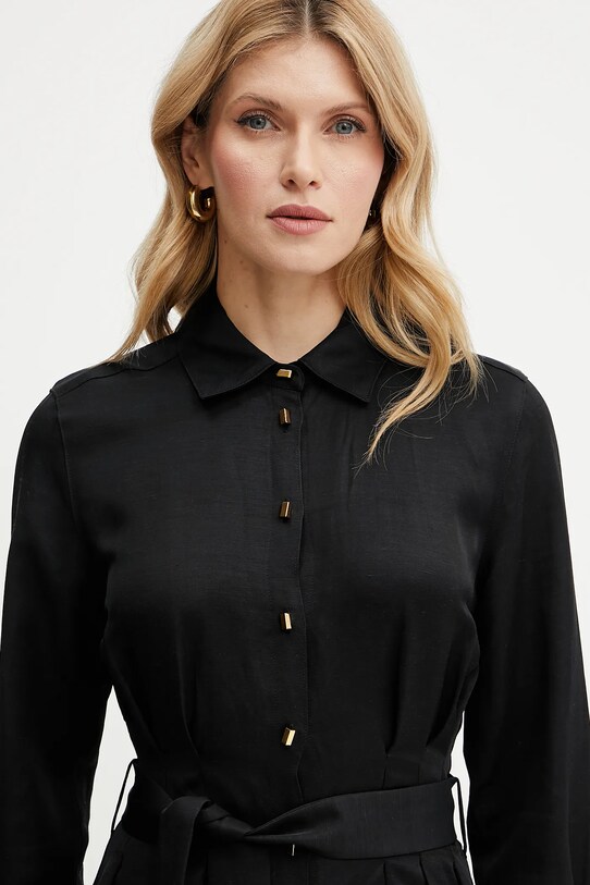 Marciano Guess vestito con aggiunta di lino GRETA nero 5GGK36.7316A