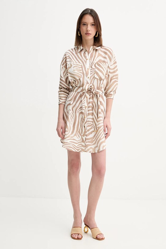 Платье с примесью шелка Marciano Guess ROSIE 5GGK41.7314A бежевый SS25