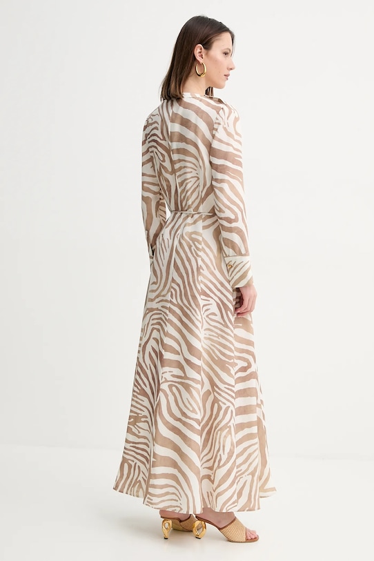 Odzież Marciano Guess sukienka z domieszką lnu GISELLE 5GGK08.7314A beżowy