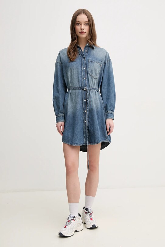 Bavlnené šaty Joop! 30046673 modrá SS25