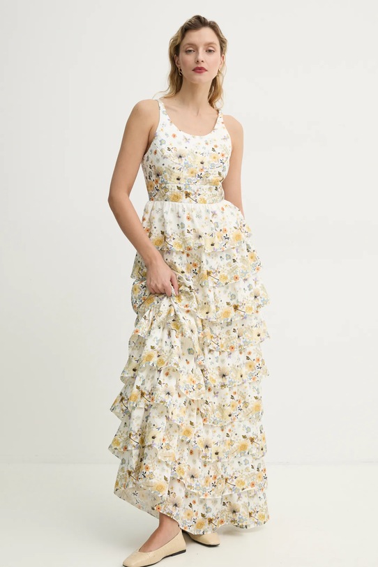 Hodvábne šaty MUNTHE FRUMA 251134025118 žltá SS25