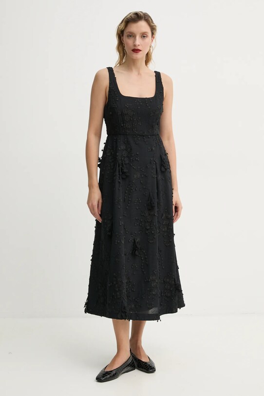 Хлопковое платье MUNTHE FRONIA 251134825125 чёрный SS25