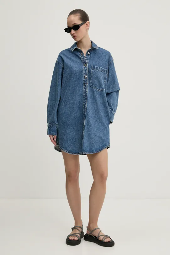 Rifľové šaty Abercrombie & Fitch KI159.5496.278 modrá SS25