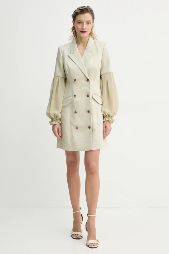 Bruuns Bazaar sukienka z domieszką wełny beżowy BBW4435