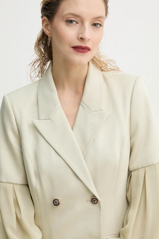 Bruuns Bazaar sukienka z domieszką wełny BBW4435 beżowy