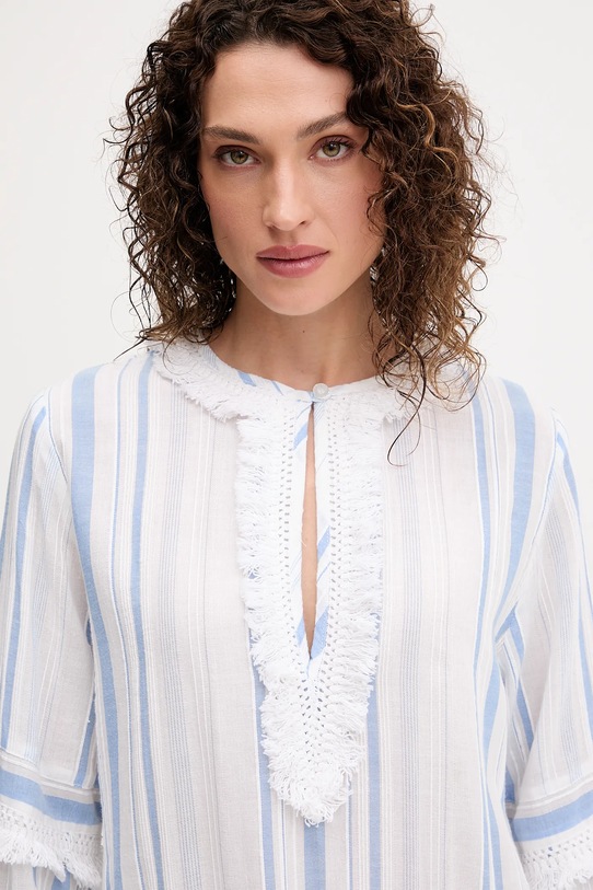 Melissa Odabash sukienka plażowa bawełniana niebieski MO.CLAUDIA