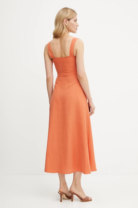 Šaty s příměsí lnu Liu Jo WA5312.T4818 oranžová SS25