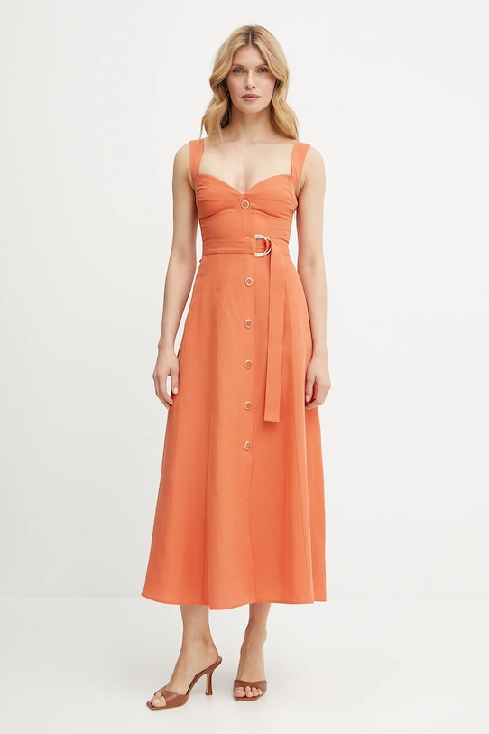 Oblečení Šaty s příměsí lnu Liu Jo WA5312.T4818 oranžová