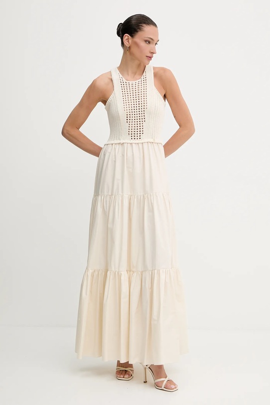 Šaty Liu Jo látka béžová WA5386.MA44M