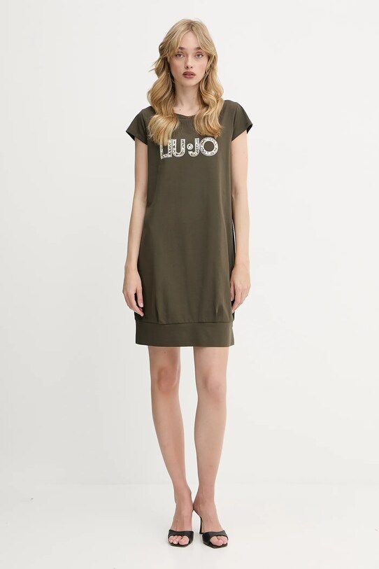 Liu Jo rochie VA5194.JS003 verde SS25