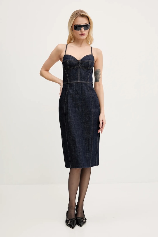 Bavlněné šaty Miss Sixty 6S1DJ49400 modrá SS25