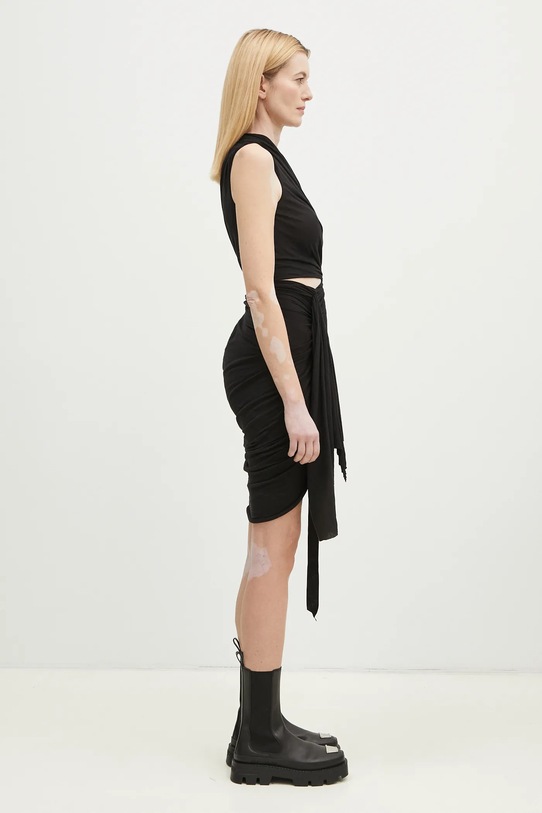 Rick Owens vestito in cotone Fog nero DS01E3500.BH