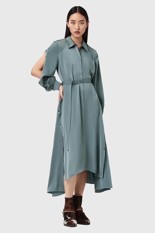 Odzież AllSaints sukienka LEXI W036DC niebieski