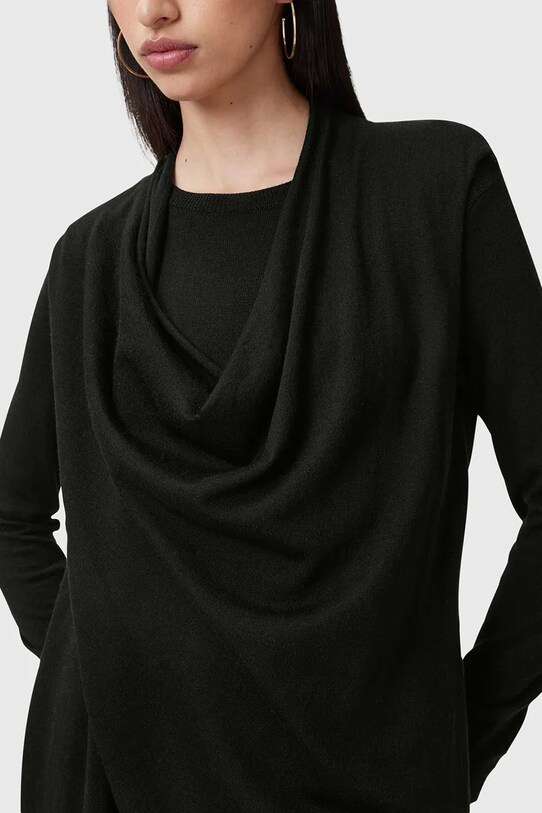 Vlněné šaty AllSaints DRINA W071DC černá SS25