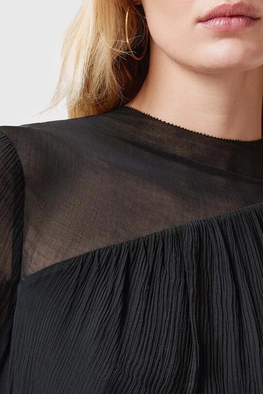 Îmbrăcăminte AllSaints rochie din amestec de matase RIZO W085DC negru