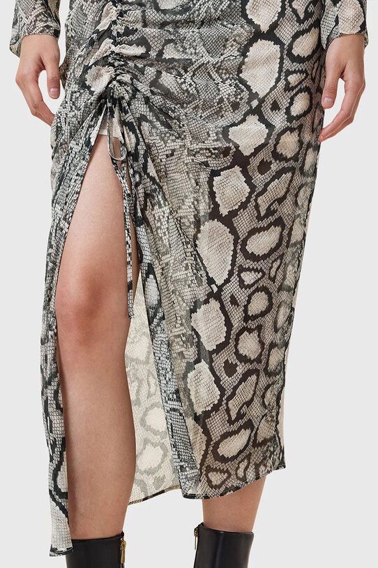 Платье с примесью шелка AllSaints RIZO мультиколор W050DC