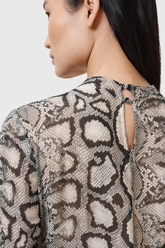 Платье с примесью шелка AllSaints RIZO W050DC мультиколор