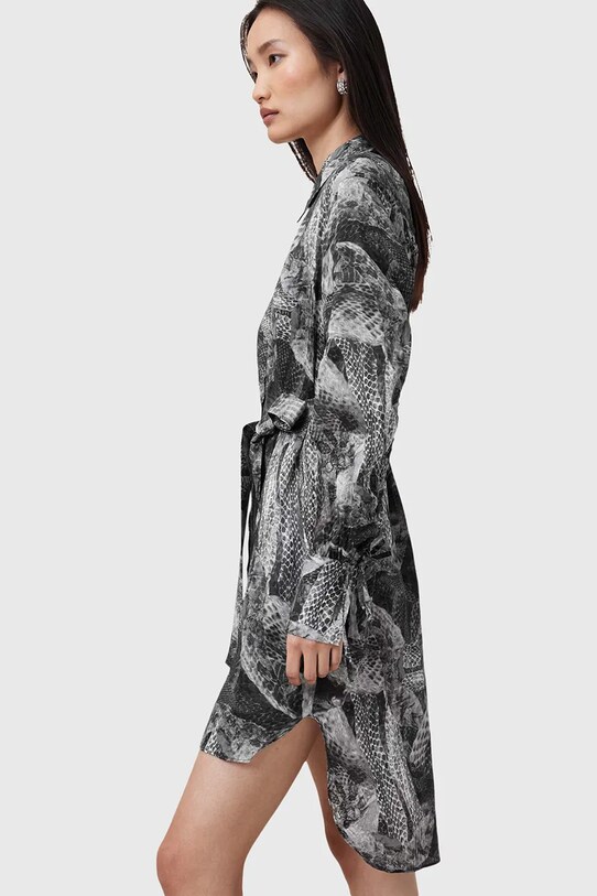 Сукня з домішкою шовку AllSaints LEYLA сірий W081DC
