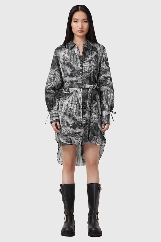 Платье с примесью шелка AllSaints LEYLA W081DC