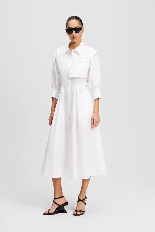 Бавовняна сукня Karl Lagerfeld білий A2W13005