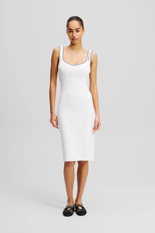 Karl Lagerfeld rochie midi alb A2W13018