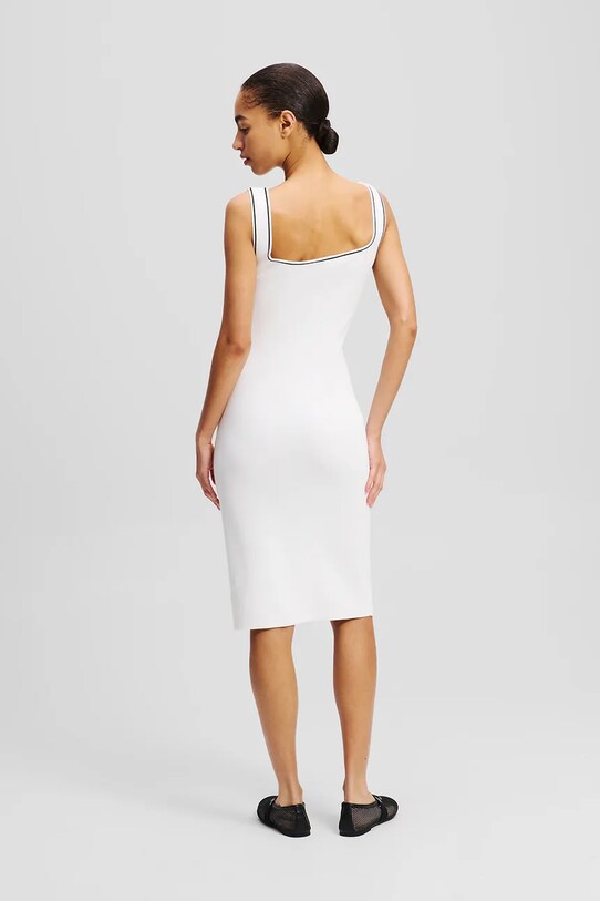 Karl Lagerfeld rochie A2W13018 alb SS25