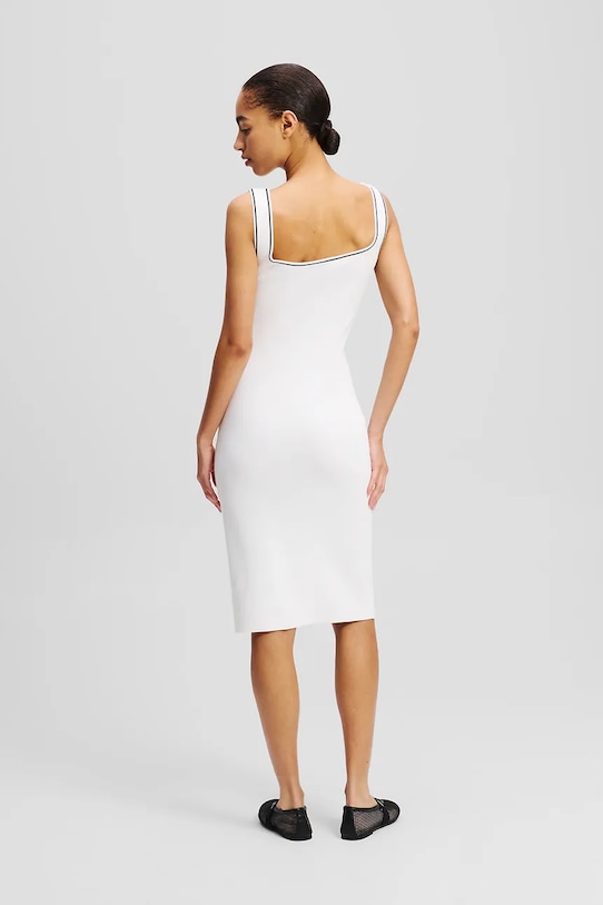 Karl Lagerfeld rochie A2W13018 alb SS25