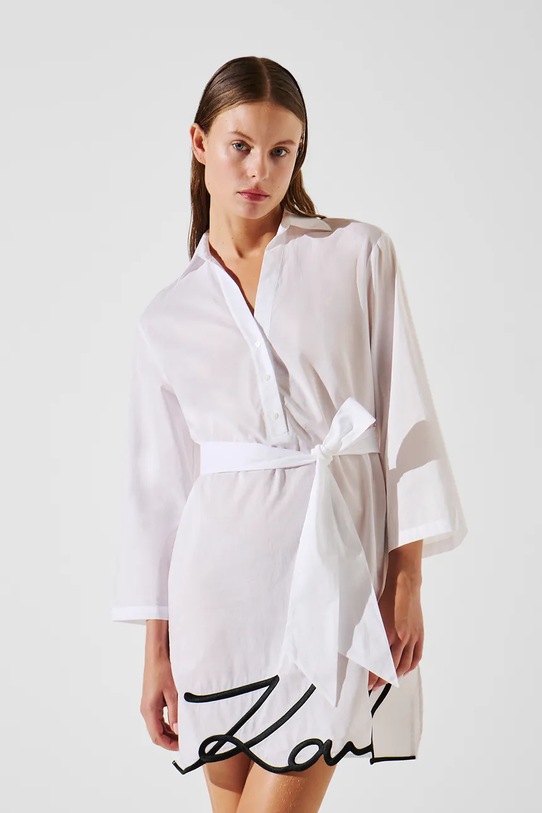 Karl Lagerfeld sukienka bawełniana bawełna biały A2W46075