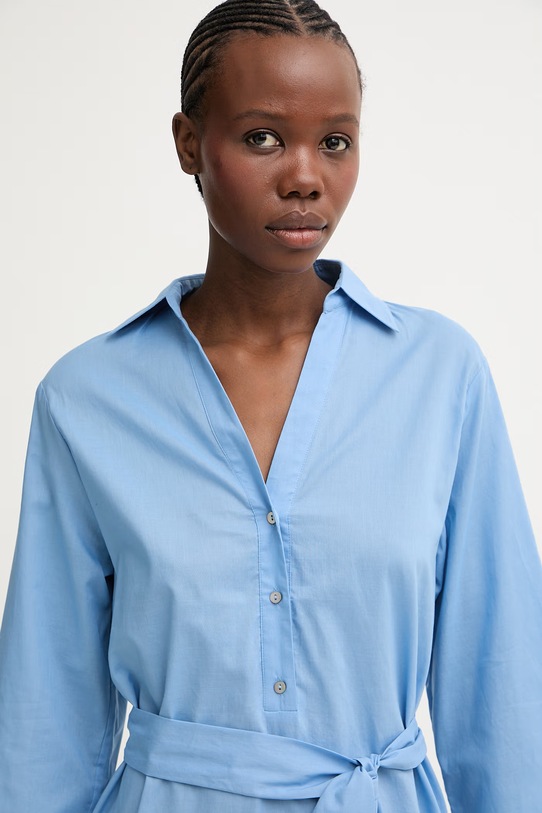 Karl Lagerfeld sukienka letnia bawełniana niebieski A2W46075