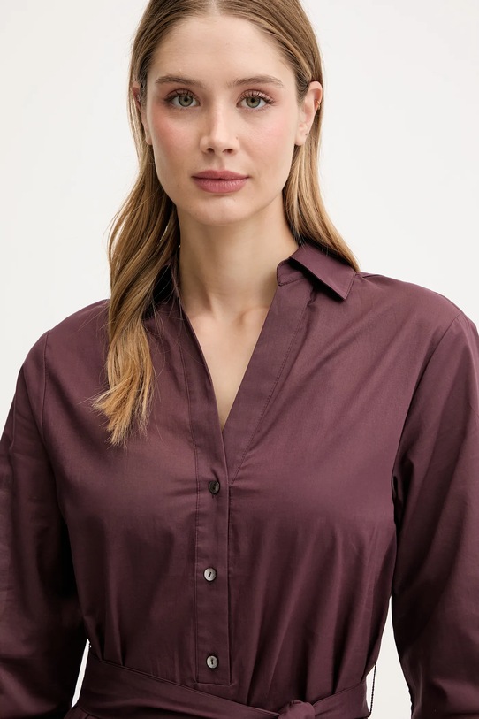 Karl Lagerfeld sukienka bawełniana bordowy A2W46075