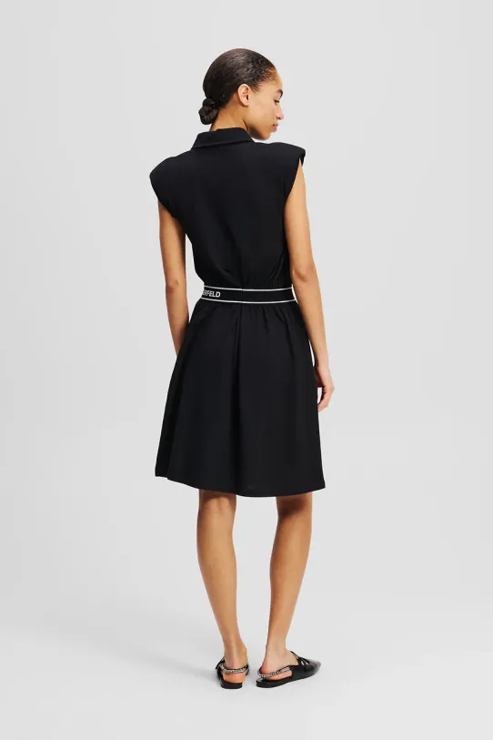 Karl Lagerfeld sukienka bawełniana A2W13038 czarny SS25