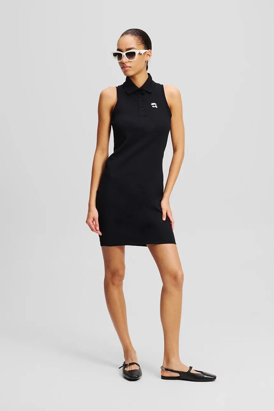 Karl Lagerfeld rochie din bumbac negru A2W13041